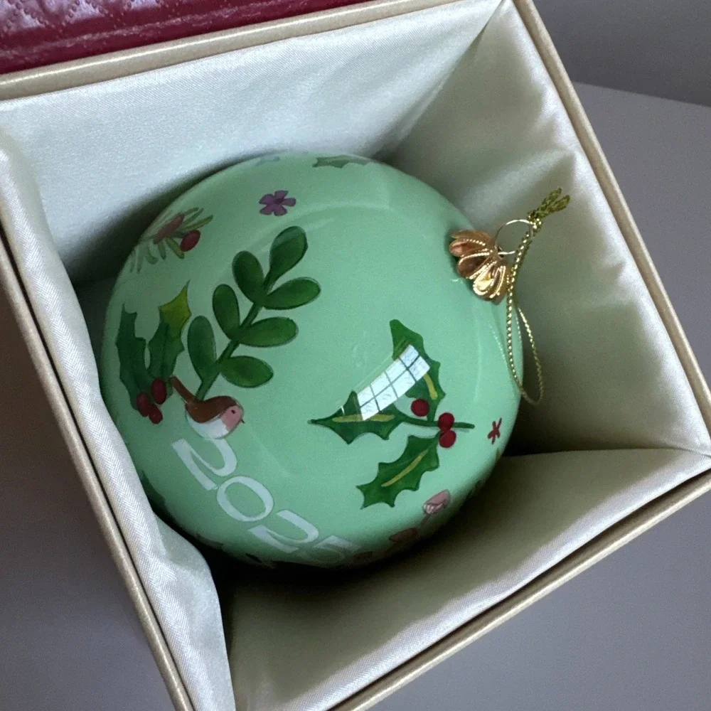 World Market Li Bien Green Woodland Gnome 2025 Glass Ball Ornament